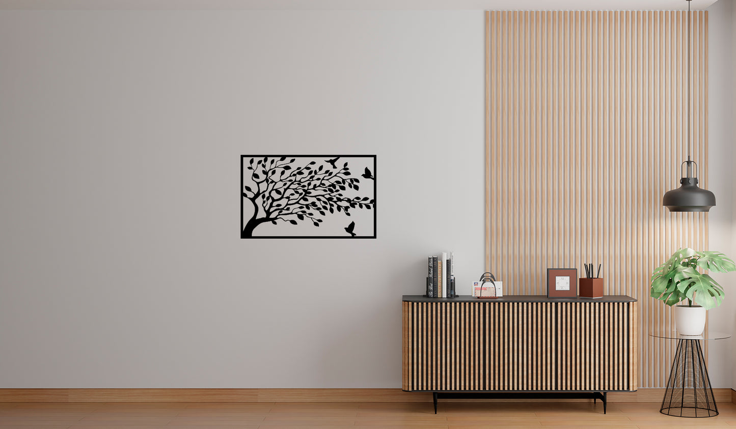 Laser-Cut Tree Wall Art Panel – Minimalist Nature-Inspired Decor