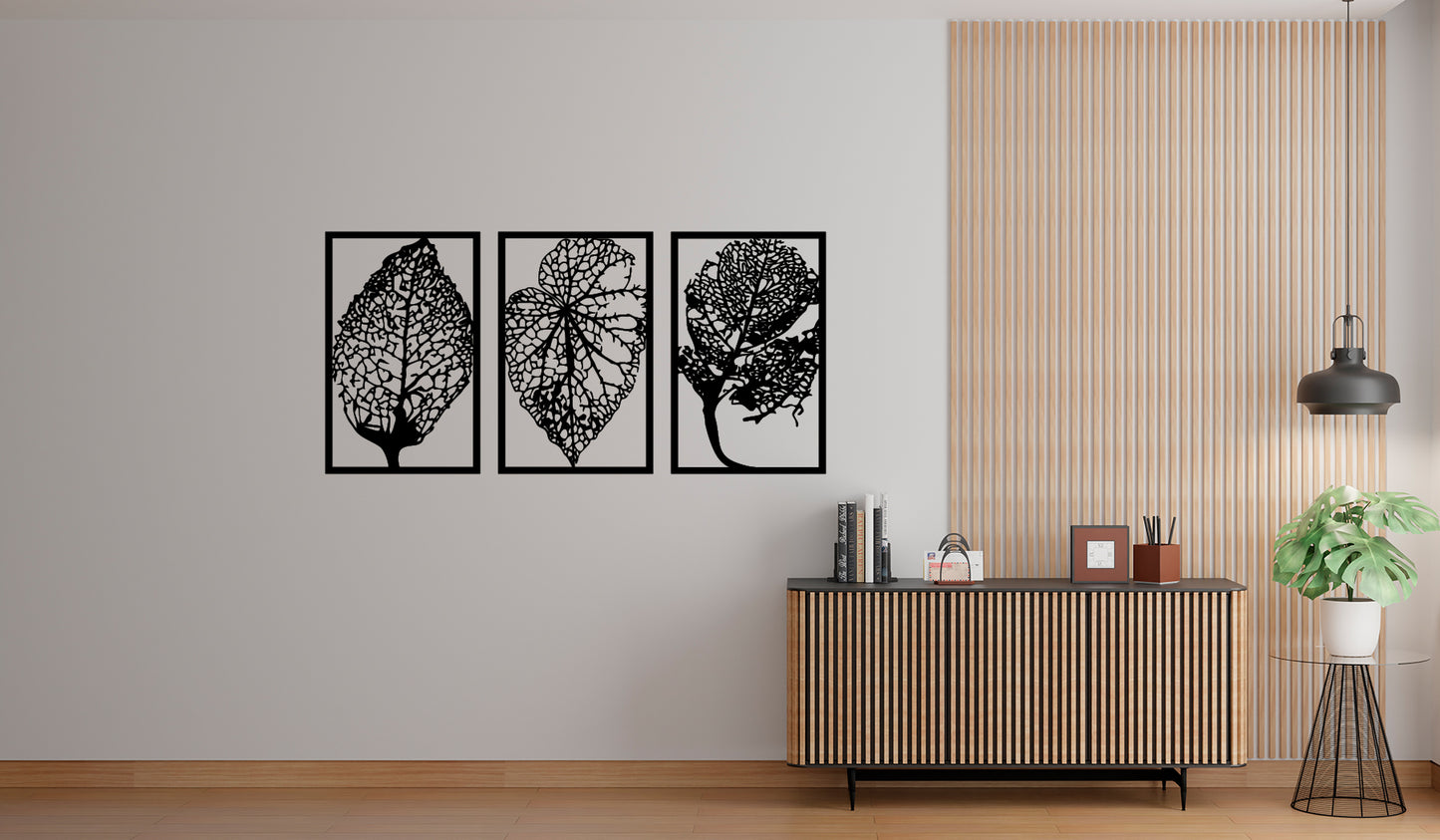 Autumn Leaf Wall Art – 3-Panel Laser Cut Set
