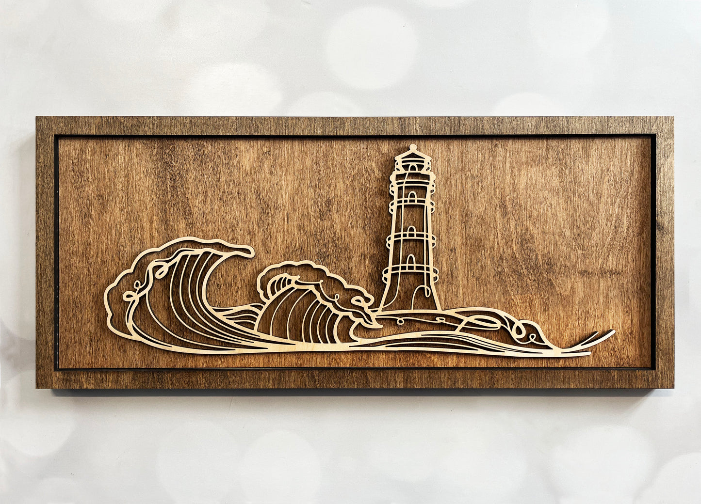 Beach Doodle Wall Art – Minimalist Wooden Coastal Decor