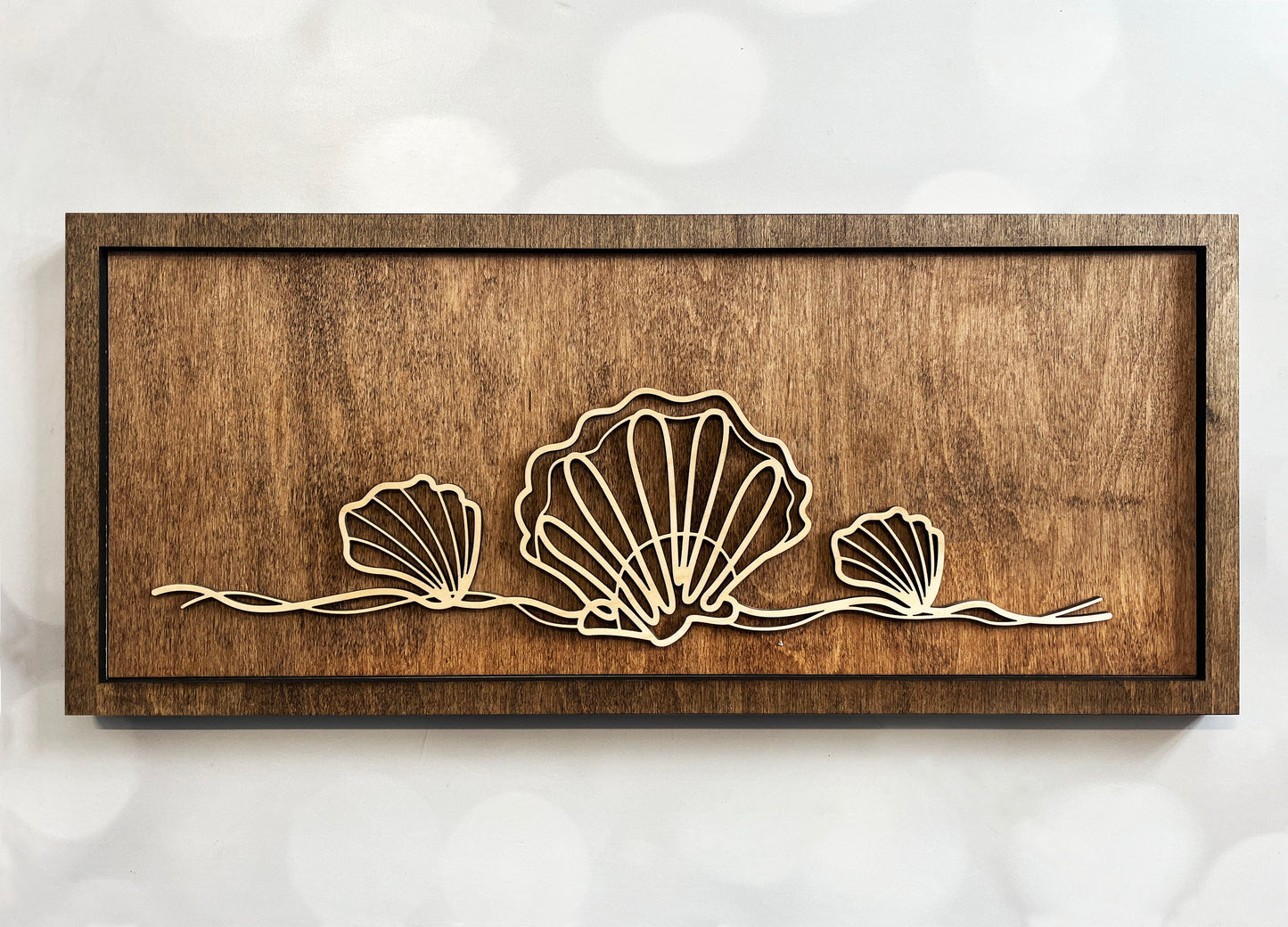 Beach Doodle Wall Art – Minimalist Wooden Coastal Decor