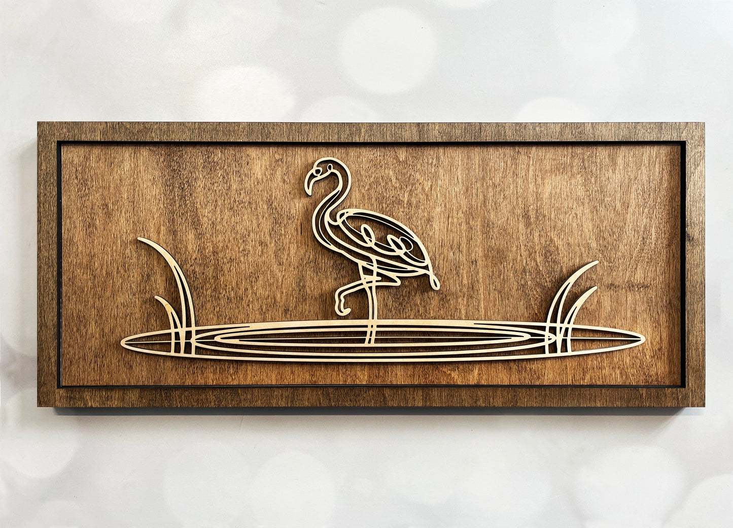 Beach Doodle Wall Art – Minimalist Wooden Coastal Decor
