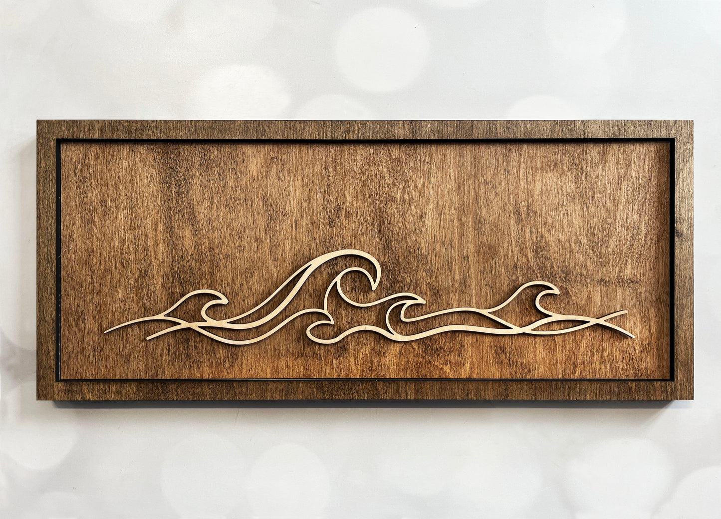 Beach Wave Line Art Wall Decor – Laser Cut Wooden Art | SoulEtch