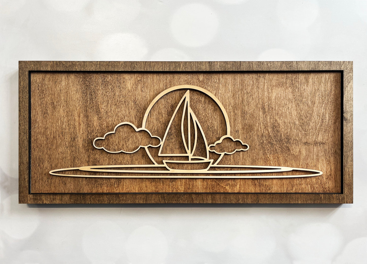 Beach Wave Line Art Wall Decor – Laser Cut Wooden Art | SoulEtch