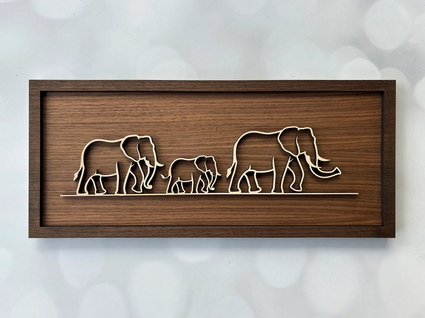 Elephant Family Line Art Wall Art – Soul Etch