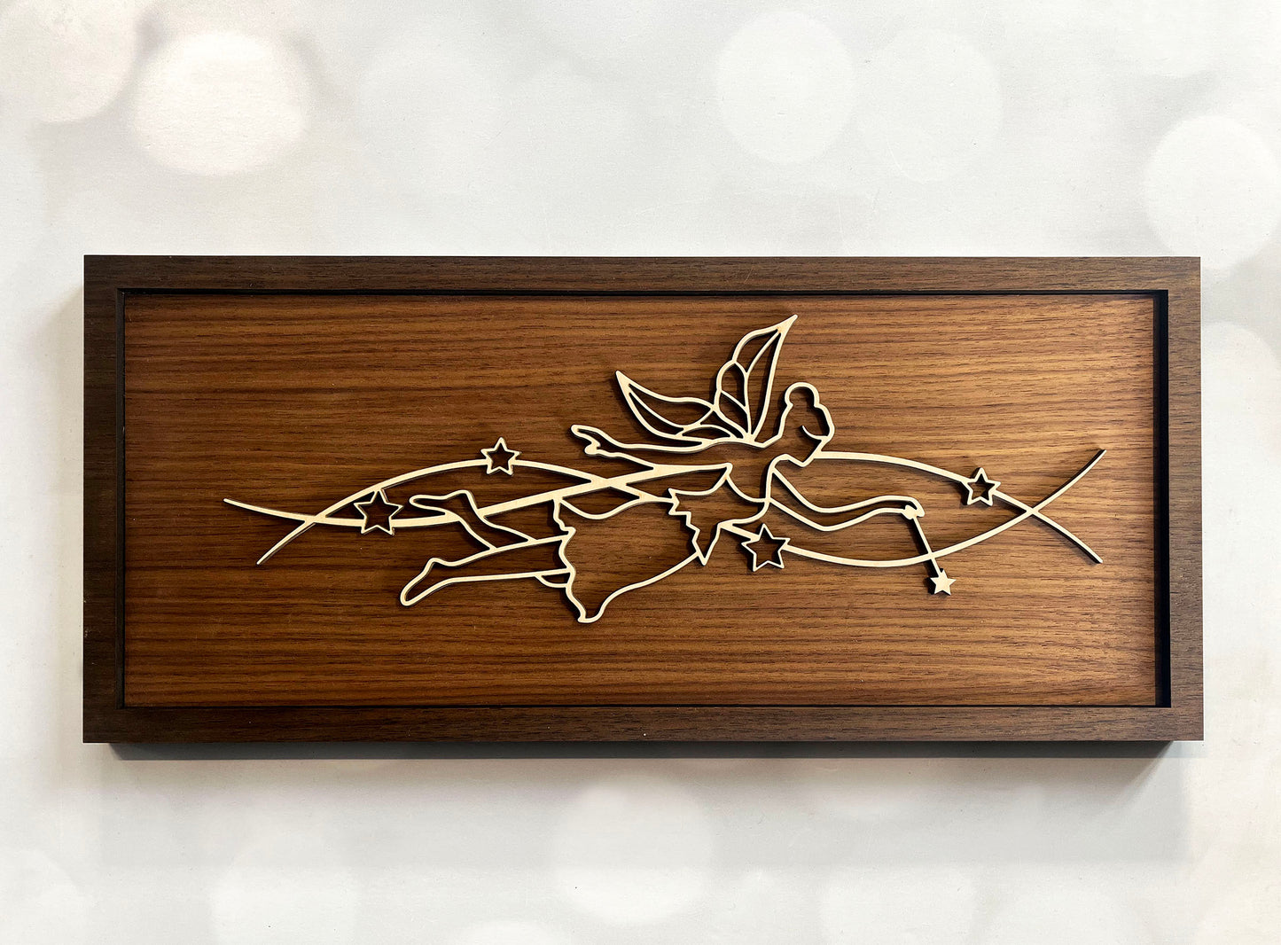Fantasy Doodle Wall Art – Whimsical Wooden Line Art