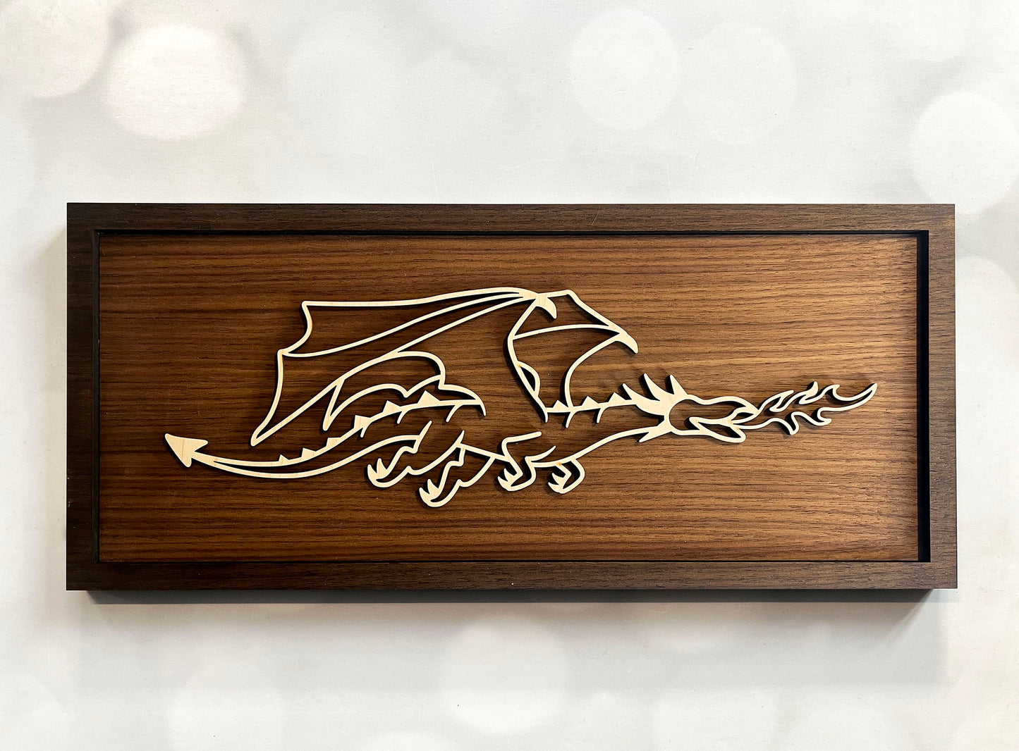 Fantasy Doodle Wall Art – Whimsical Wooden Line Art