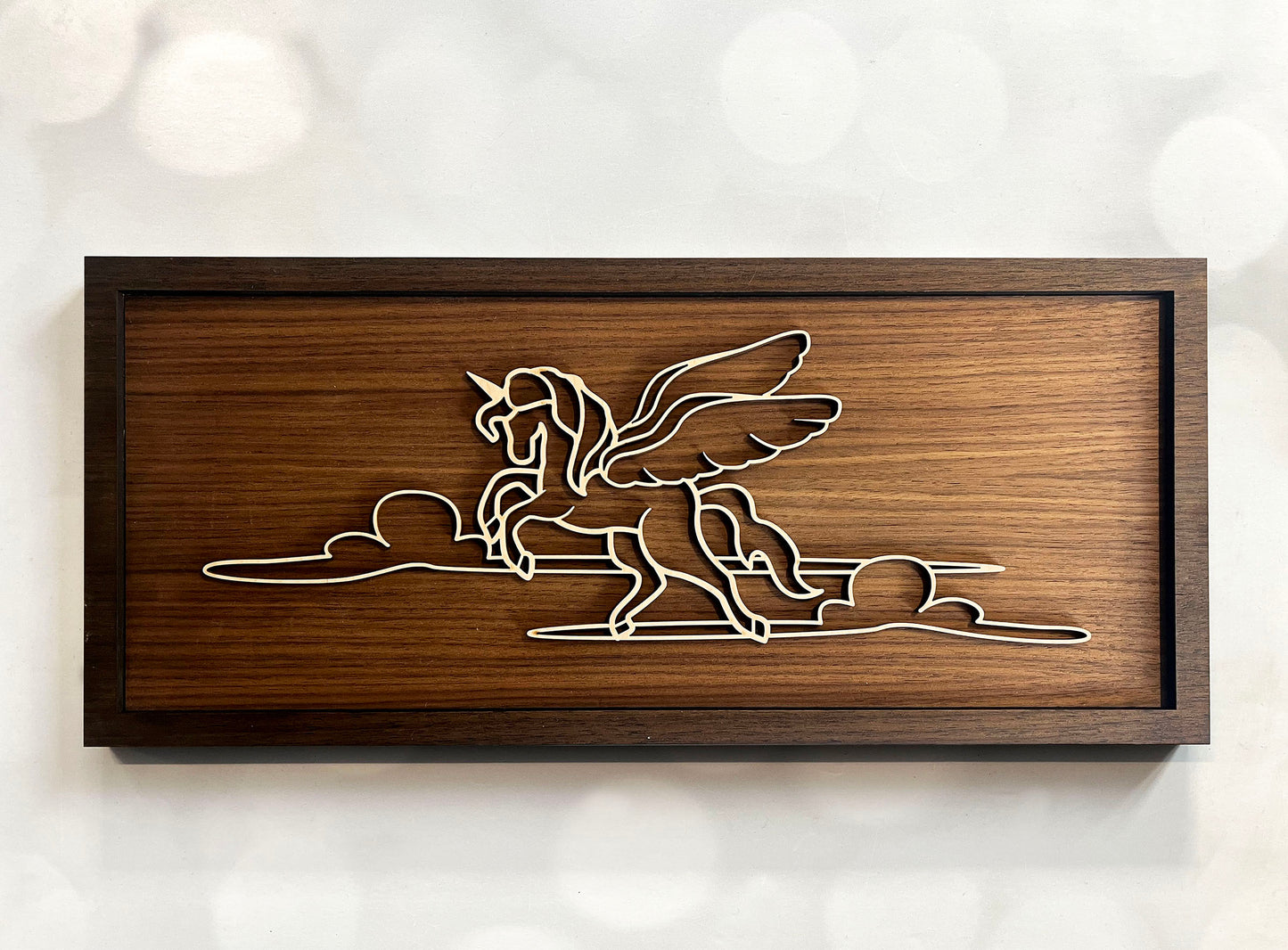 Fantasy Doodle Wall Art – Whimsical Wooden Line Art