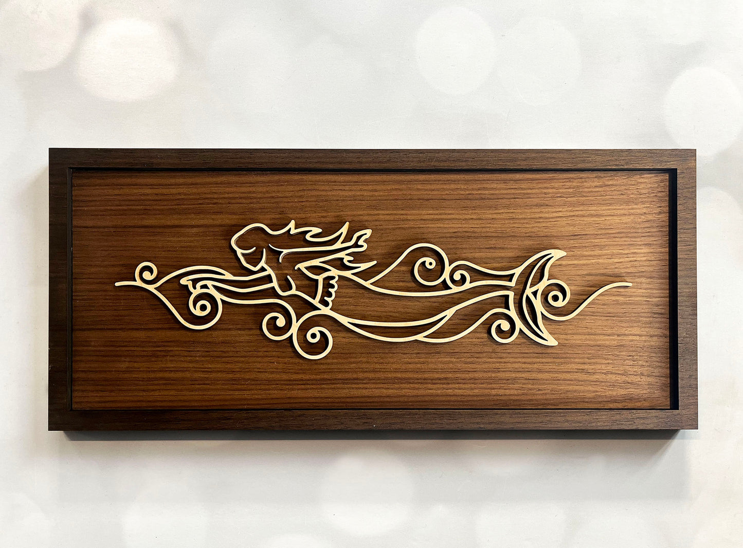 Fantasy Doodle Wall Art – Whimsical Wooden Line Art