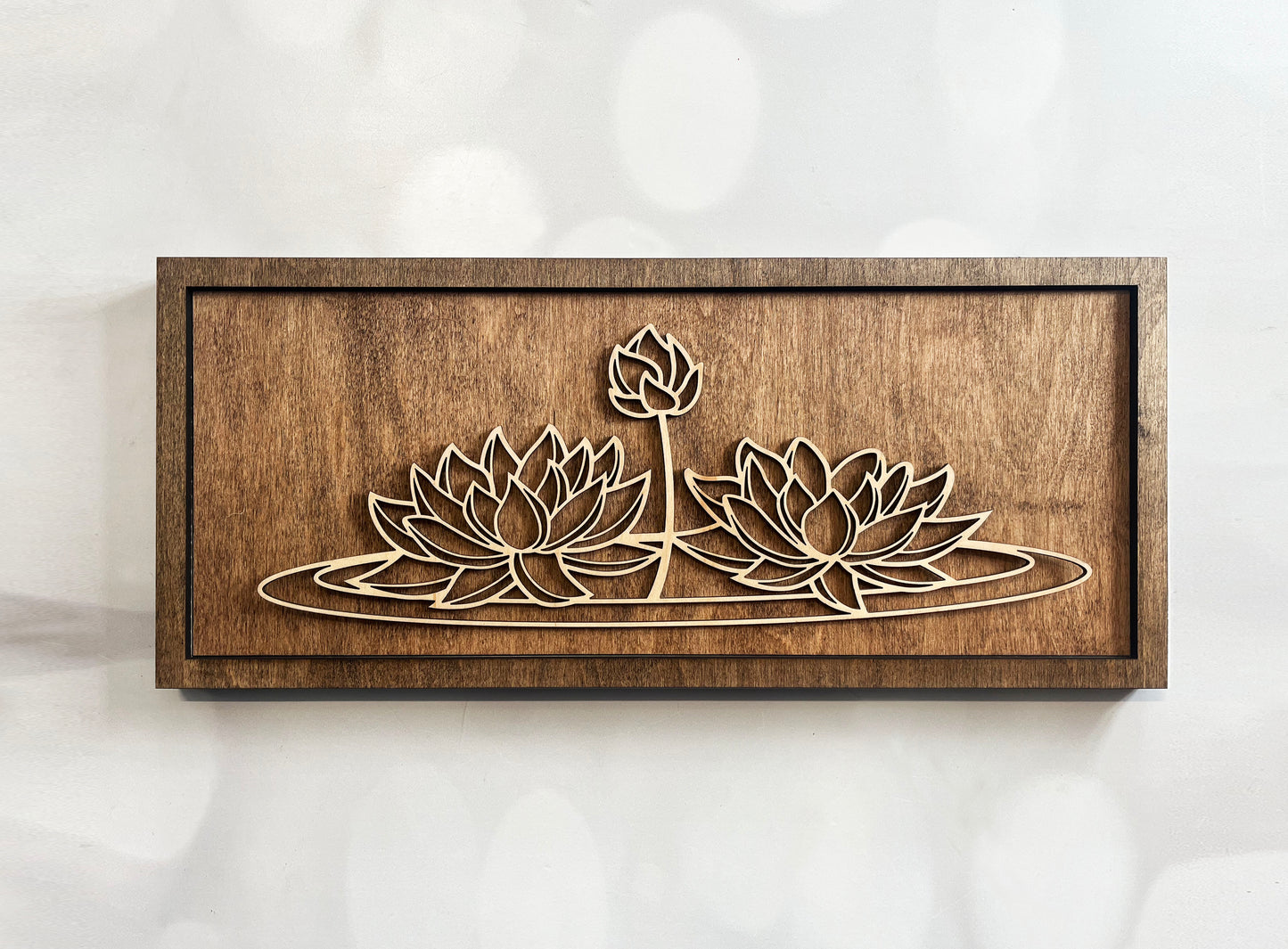 Floral Line Art – Minimalist Wooden Wall Art