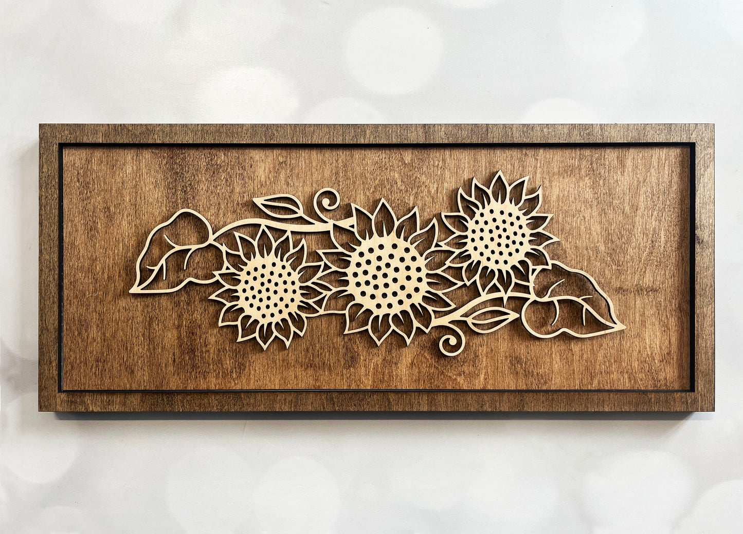 Floral Line Art – Minimalist Wooden Wall Art