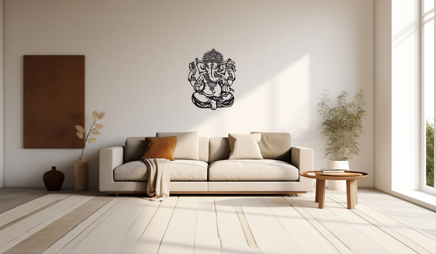 Sacred Ganesha Wall Art – 3mm Black Acrylic