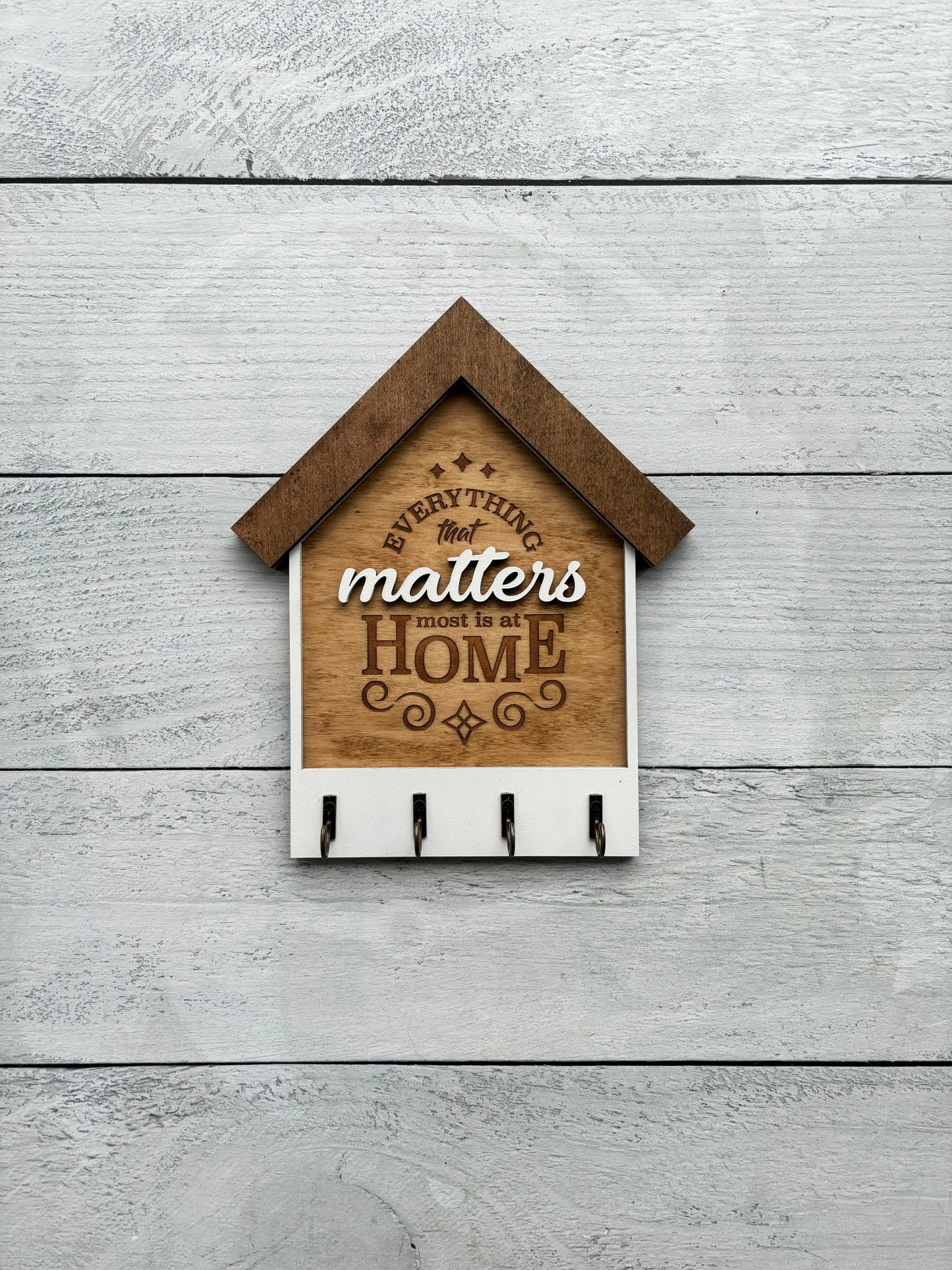 Everything That Matters Is at Home – Wooden Key Holder