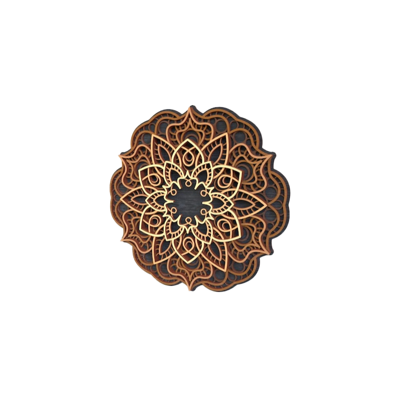 Layered Lotus Mandala Wall Art – Laser Cut Wooden Decor