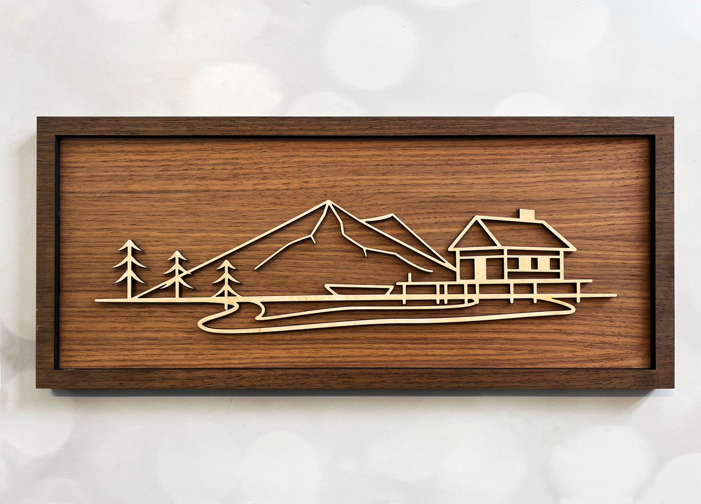 Outdoor Line Art – Minimalist Wooden Wall Decor