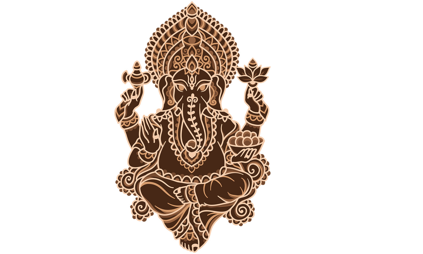 Ganesha Wall Art – Laser Cut 3D Ganesha Mandala Design | Spiritual Wall Decor NZ