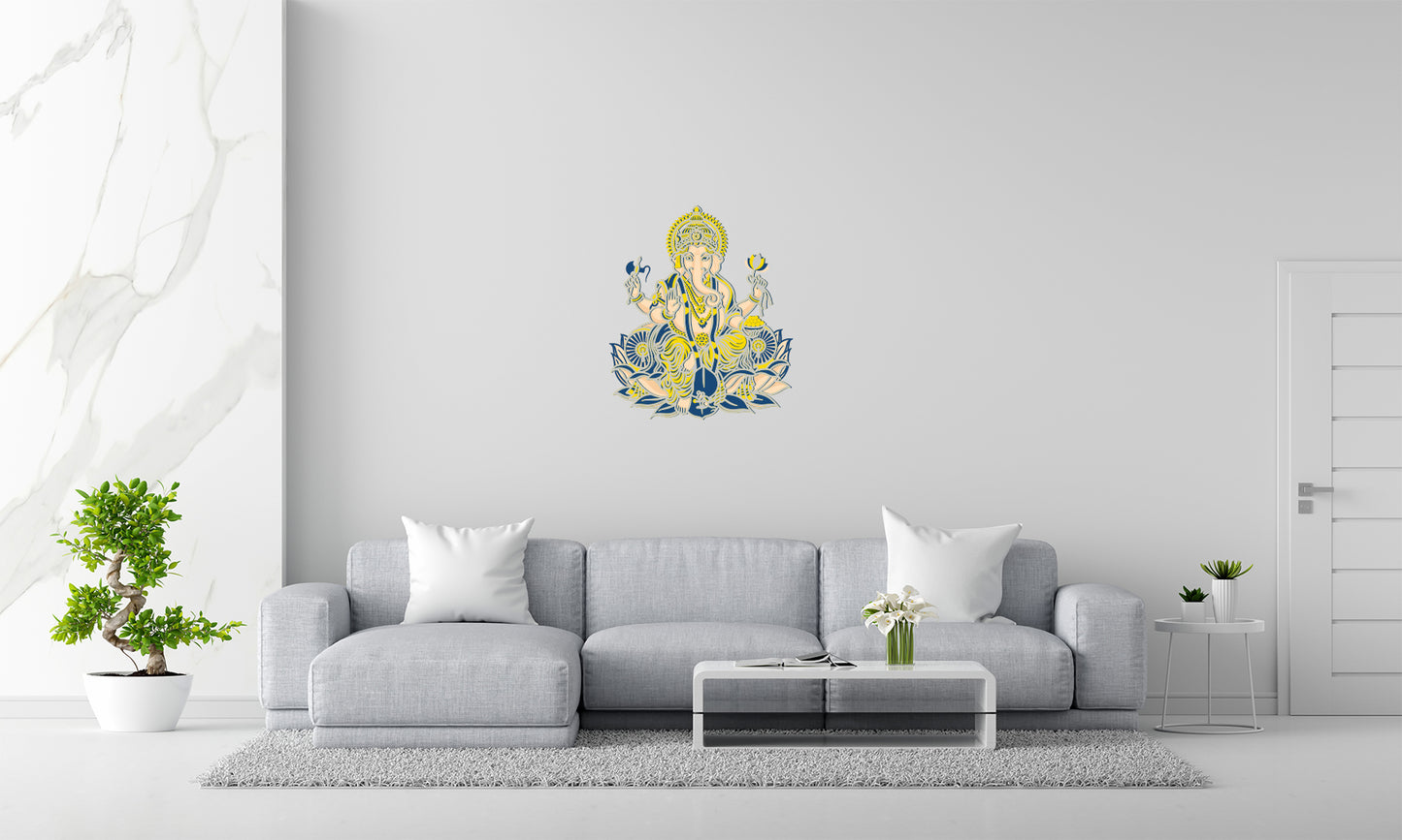 5-Layer Ganesha on Lotus – Laser-Cut Wooden Wall Art