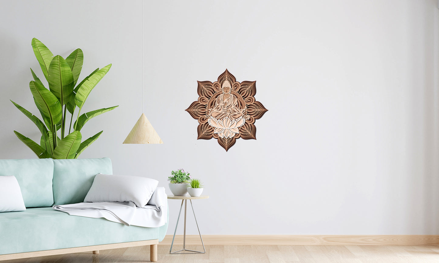 Buddha Lotus Mandala Wall Art – Laser Cut 3D Buddha Design | Spiritual Wall Decor NZ