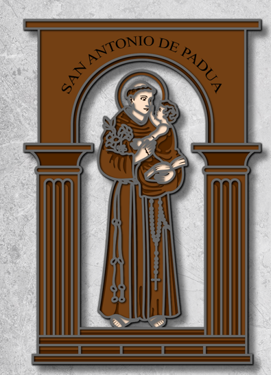 San Antonio de Padua 5-Layer Wooden Wall Art – Laser-Cut Religious Decor