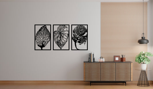 Autumn Leaf Wall Art – 3-Panel Laser Cut Set