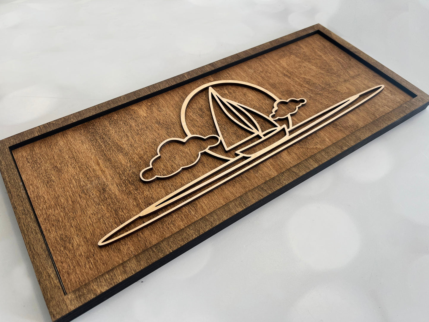 Beach Wave Line Art Wall Decor – Laser Cut Wooden Art | SoulEtch