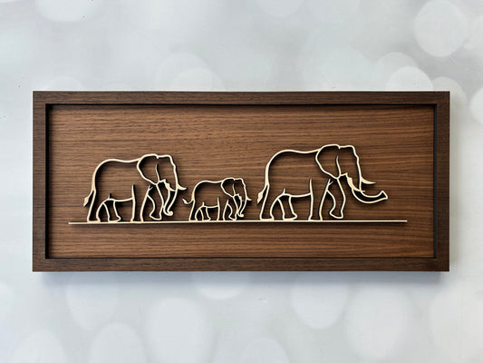 Animal Line Art – Minimalist Wooden Wall Decor of Bear, Wolf, Elephant & More