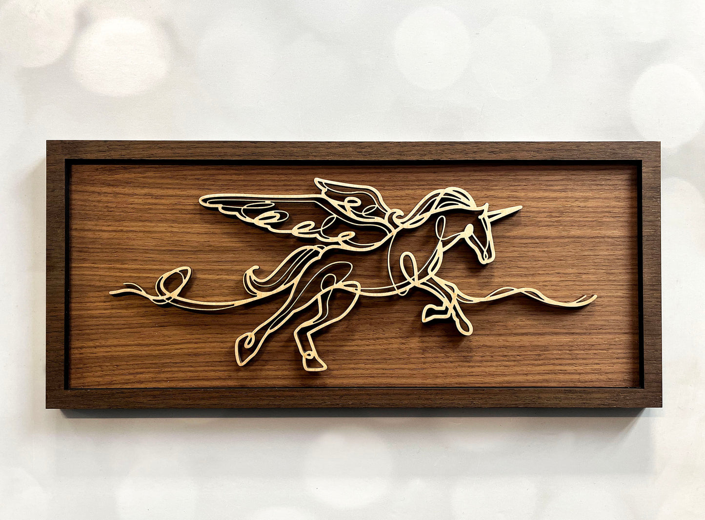 Fantasy Doodle Wall Art – Whimsical Wooden Line Art