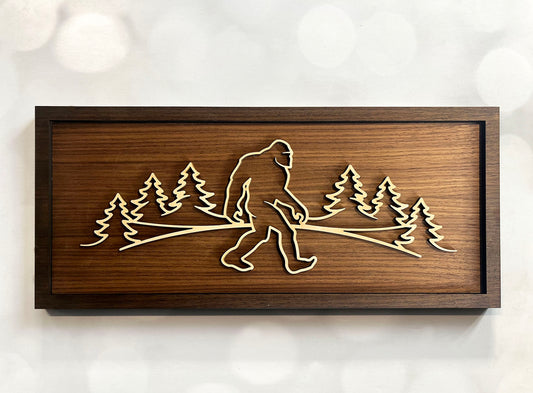 Fantasy Doodle Wall Art – Whimsical Wooden Line Art