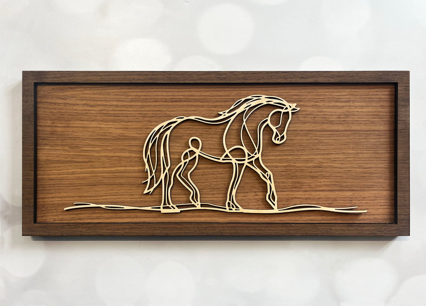 Farm doodle Line Art – Minimalist Wooden Wall Decor