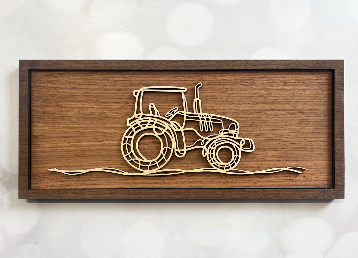 Farm doodle Line Art – Minimalist Wooden Wall Decor