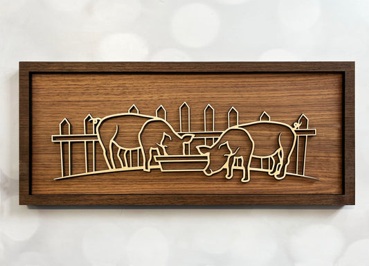 Farm Line Art – Minimalist Wooden Wall Decor