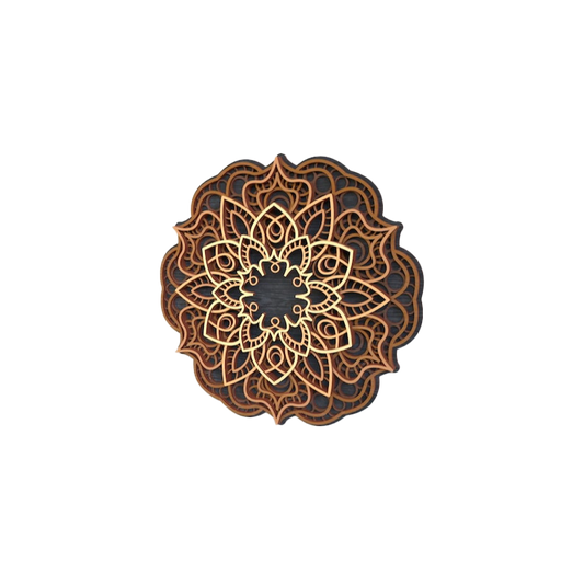 Layered Lotus Mandala Wall Art – Laser Cut Wooden Decor