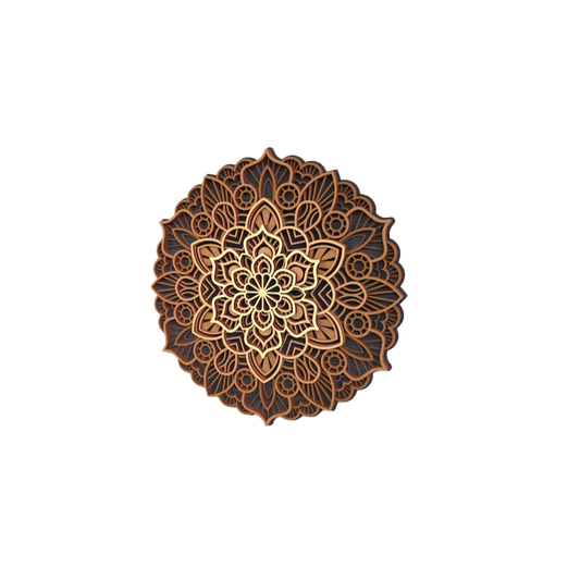 Sacred Lotus Mandala – Layered Wooden Wall Art