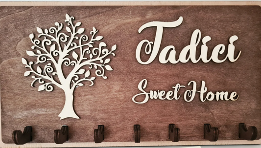 Sweet Home Keychain Holder – Custom Design, Wooden