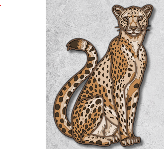 Laser Cut 5-Layer Cheetah Wall Art – Jungle Animal Decor