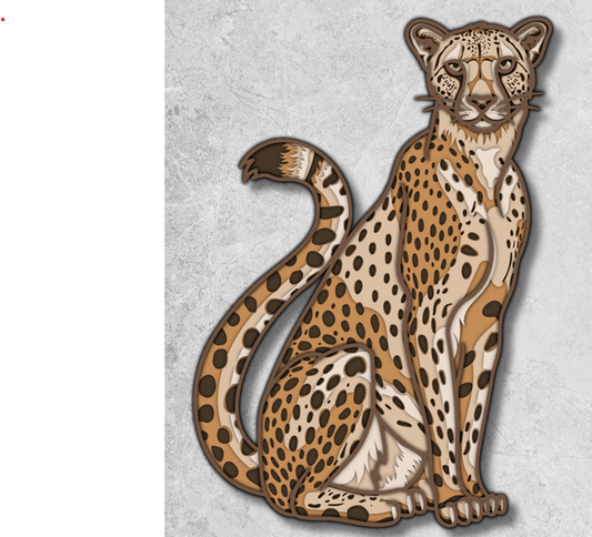 Laser Cut 5-Layer Cheetah Wall Art – Jungle Animal Decor