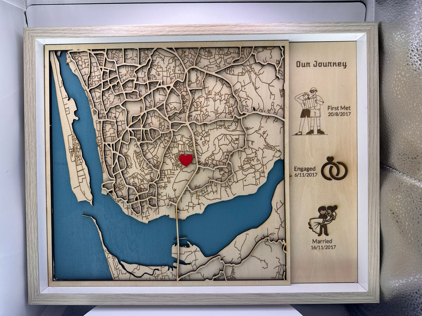 Custom 3D Laser Cut Map