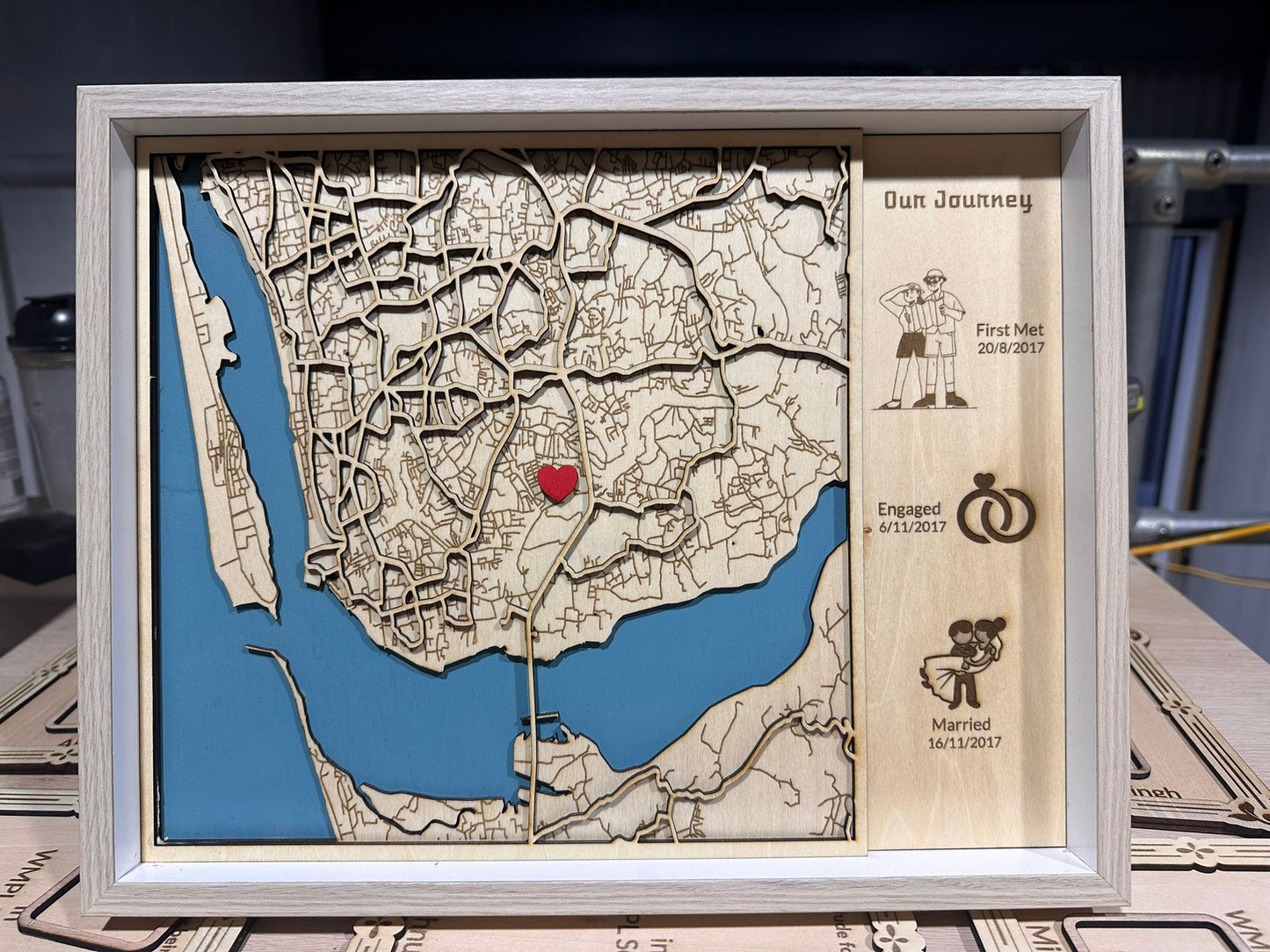 Custom 3D Laser Cut Map