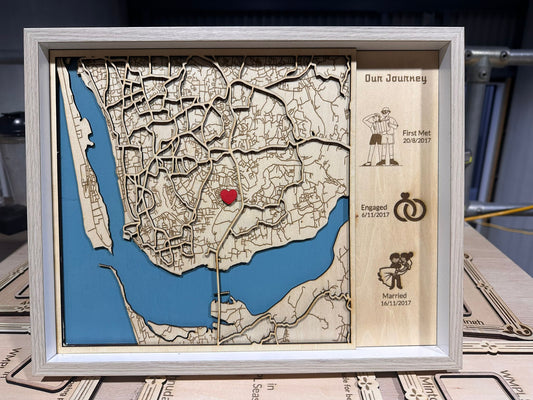 Custom 3D Laser Cut Map