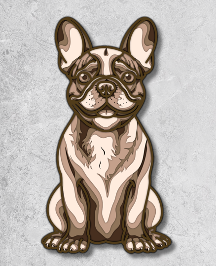 5-Layer French Bulldog Laser Cut Wall Art – Dog Decor Gift